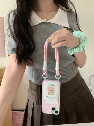 Card Holder Lanyard Phone Case Cartoon