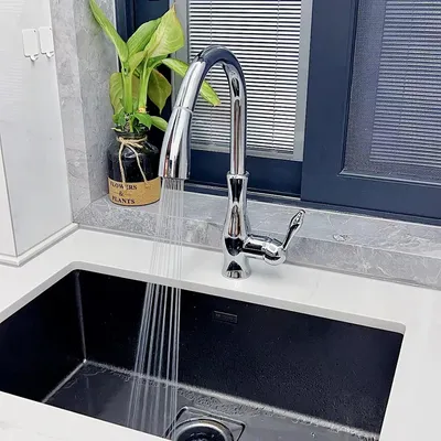 French Retro Pull Faucet Copper Classical Faucet Kitchen Sink Vegetable Basin Creative Hot And Cold Water Head