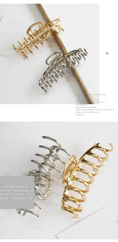 Simple  Claw Large Shark Clip Metal Hair Headdress