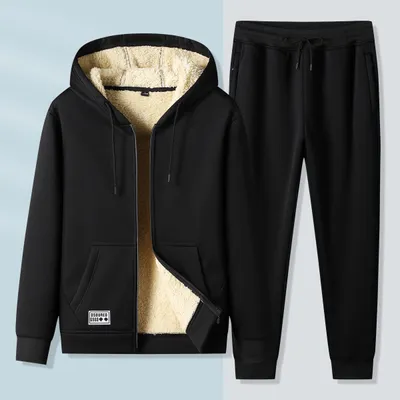 Middle-aged Loose Zip Hooded Casual Sports Jacket Lambswool
