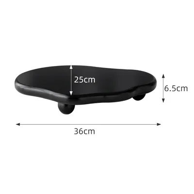 Special-shaped Geometric Tray Black And White Wooden Clouds Decorative Tray