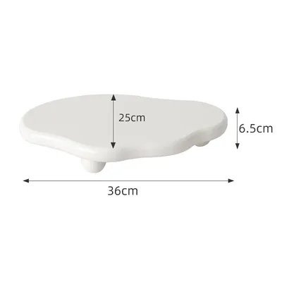 Special-shaped Geometric Tray Black And White Wooden Clouds Decorative Tray
