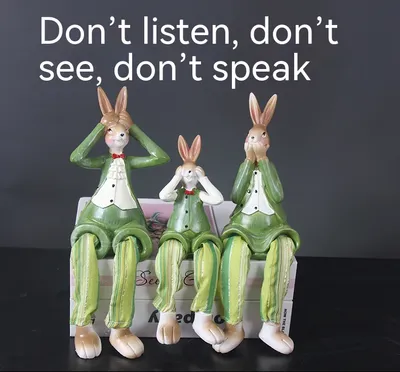 Creative Cute Three Rabbit Hanging Feet Doll Resin Crafts Home Decoration Ornaments