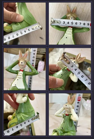 Creative Cute Three Rabbit Hanging Feet Doll Resin Crafts Home Decoration Ornaments