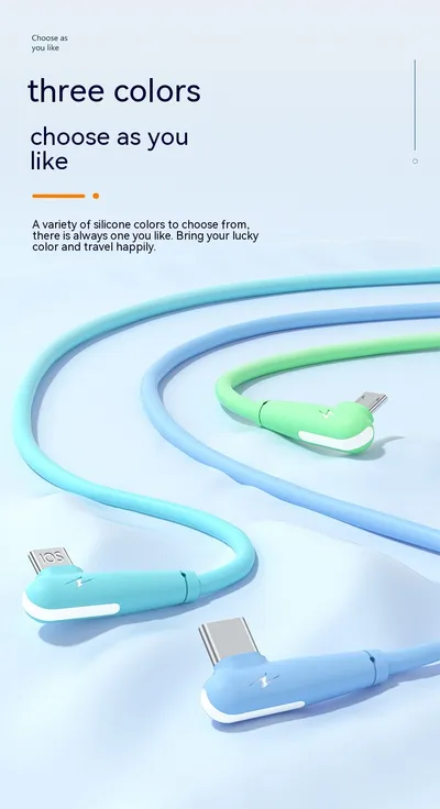 6A Super Fast Charge One-to-three Elbow Data Cable