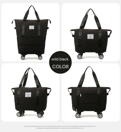Universal Wheel Rhombus Travel Bag Lightweight Dry Wet Separation Large Capacity Fitness Yoga Bag