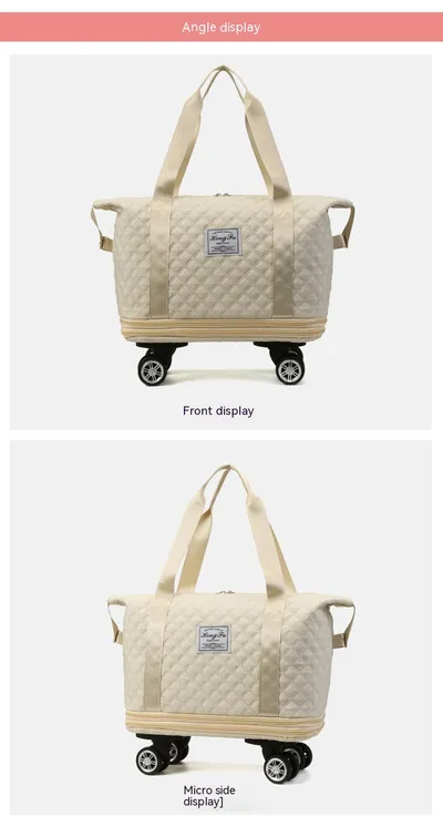 Universal Wheel Rhombus Travel Bag Lightweight Dry Wet Separation Large Capacity Fitness Yoga Bag