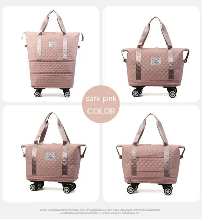 Universal Wheel Rhombus Travel Bag Lightweight Dry Wet Separation Large Capacity Fitness Yoga Bag