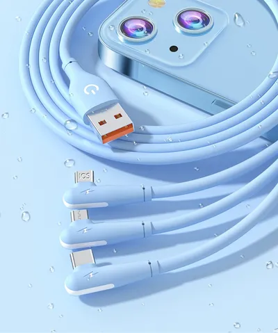 6A Super Fast Charge One-to-three Elbow Data Cable