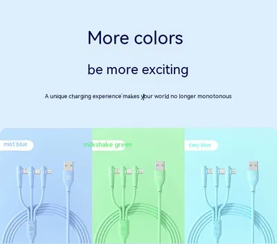 6A Super Fast Charge One-to-three Elbow Data Cable