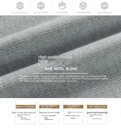 Men's Casual Autumn Lapel Woolen Jacket