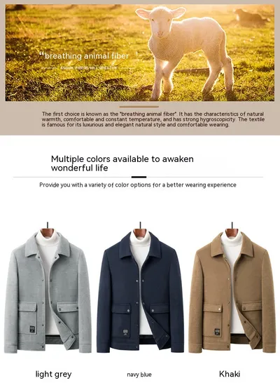 Men's Casual Autumn Lapel Woolen Jacket