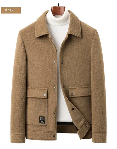 Men's Casual Autumn Lapel Woolen Jacket