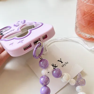 Purple Butterfly Mirror Silicone Phone Case