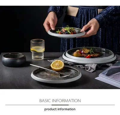 Ceramic Western Cuisine Plate Nordic Style Steak Plate Italian Pasta Dish Household Dinner Plate Restaurant Dessert Flat Ware