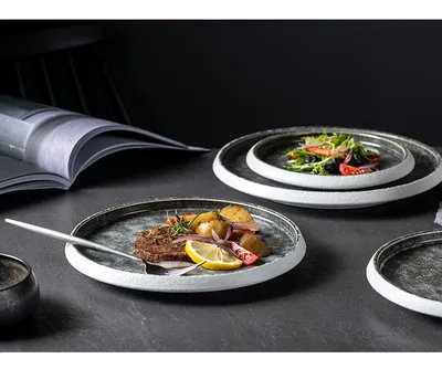 Ceramic Western Cuisine Plate Nordic Style Steak Plate Italian Pasta Dish Household Dinner Plate Restaurant Dessert Flat Ware