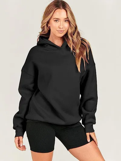 Women's Hoodies With Pockets Fashion Solid Sweatshirt Oversized Hooded Sweater Womens Clothing