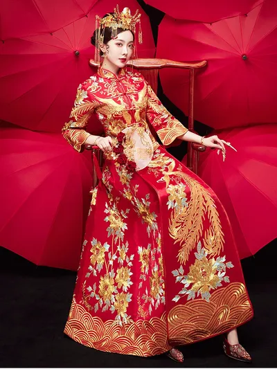 Chinese Dragon And Phoenix Gown A Chaplet And Official Robes Xiuhe Dress