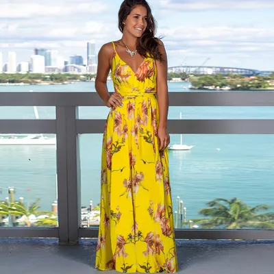 Strap leak back beach dress