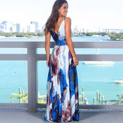 Strap leak back beach dress