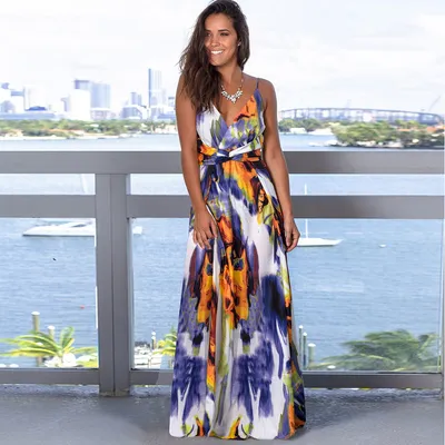Strap leak back beach dress