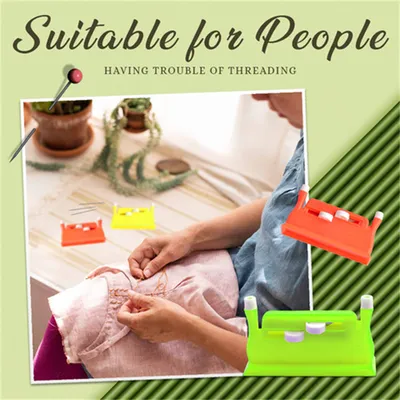 Auto Needle Threader DIY Tool Home Hand Machine Sewing Automatic Double-headed Thread Device For Elderly Household Accessories