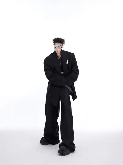 Niche Deconstruction Twill Texture Large Profile Suit Jacket