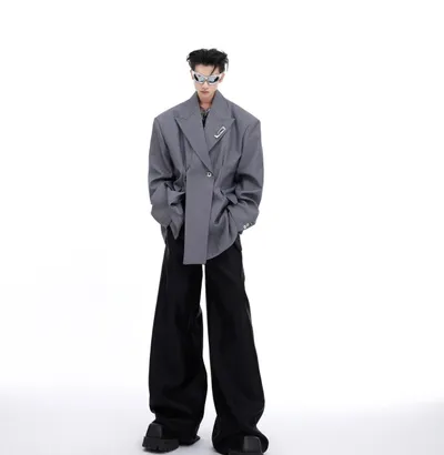 Niche Deconstruction Twill Texture Large Profile Suit Jacket