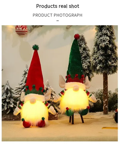 Doll Ornaments Children's Gift With Light Christmas Luminous Decoration Supplies