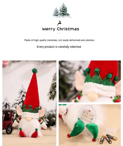 Doll Ornaments Children's Gift With Light Christmas Luminous Decoration Supplies