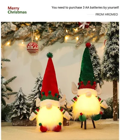 Doll Ornaments Children's Gift With Light Christmas Luminous Decoration Supplies