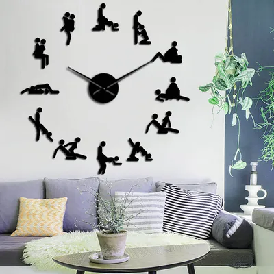 ساعة حائط كبيرة بمرآة أكريليك، بتصميم أوروبي أنيق، مناسبة لغرفة المعيشة