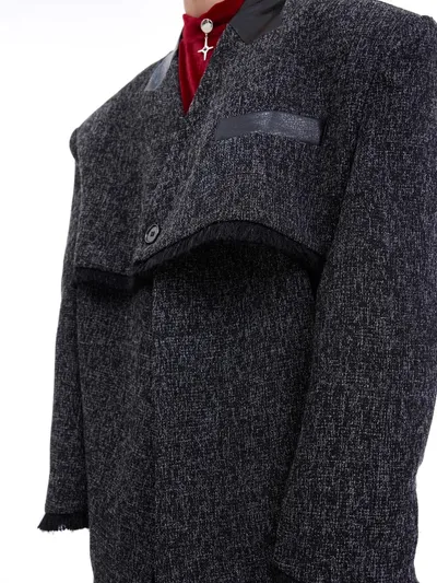 Men's Niche Design Collarless Three-dimensional Split Coat