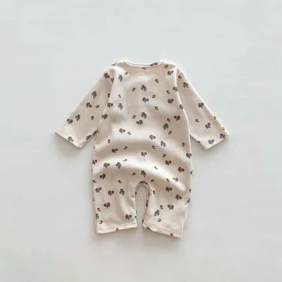 Spring And Autumn Baby Romper Floral Long Sleeve Jumpsuit