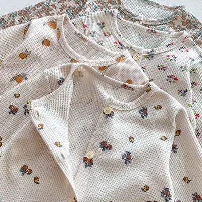 Spring And Autumn Baby Romper Floral Long Sleeve Jumpsuit