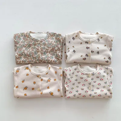 Spring And Autumn Baby Romper Floral Long Sleeve Jumpsuit