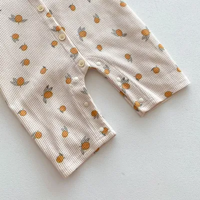 Spring And Autumn Baby Romper Floral Long Sleeve Jumpsuit