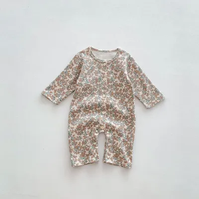 Spring And Autumn Baby Romper Floral Long Sleeve Jumpsuit
