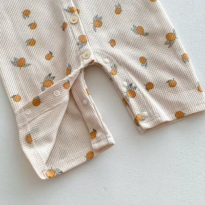 Spring And Autumn Baby Romper Floral Long Sleeve Jumpsuit