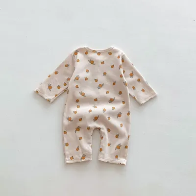 Spring And Autumn Baby Romper Floral Long Sleeve Jumpsuit