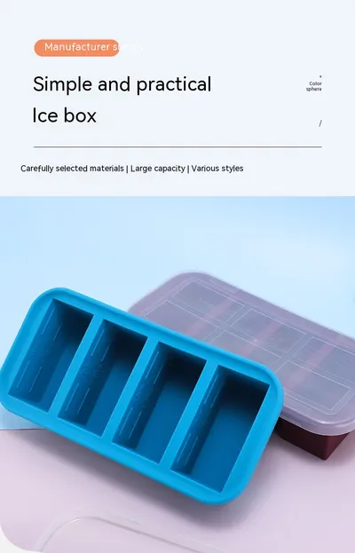 Household Refrigerator Silicone Ice Cube Box With Lid