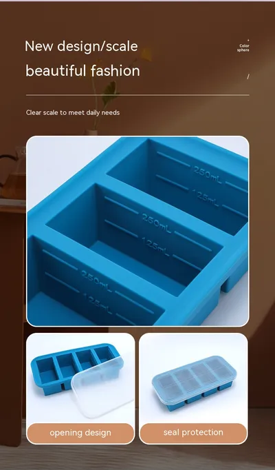 Household Refrigerator Silicone Ice Cube Box With Lid