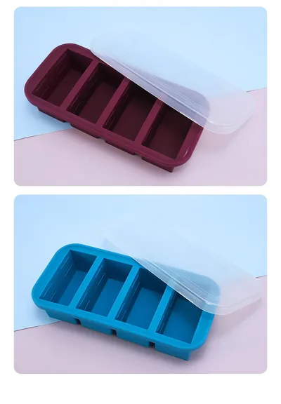 Household Refrigerator Silicone Ice Cube Box With Lid