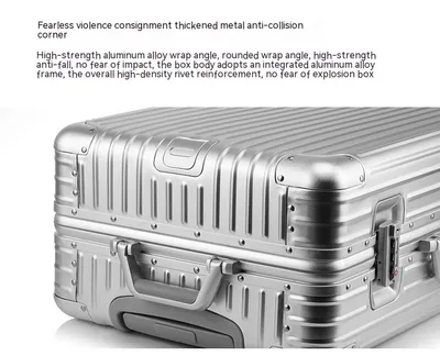 Aluminum Magnesium Alloy Luggage Large Capacity Trolley Case