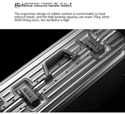Aluminum Magnesium Alloy Luggage Large Capacity Trolley Case