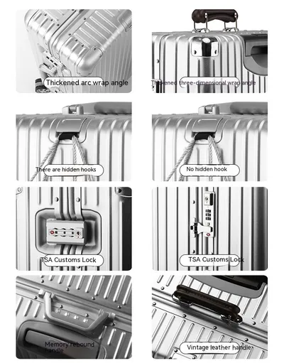Aluminum Magnesium Alloy Luggage Large Capacity Trolley Case