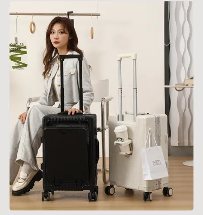 Trolley Aluminum Frame Large Capacity Front Opening Luggage