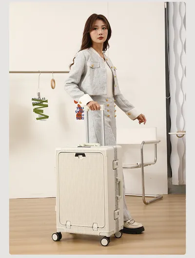 Trolley Aluminum Frame Large Capacity Front Opening Luggage