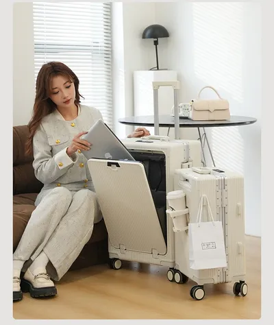 Trolley Aluminum Frame Large Capacity Front Opening Luggage