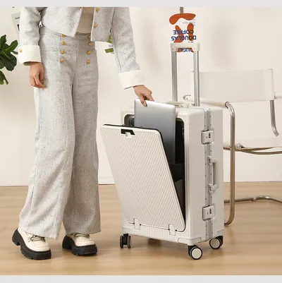 Trolley Aluminum Frame Large Capacity Front Opening Luggage